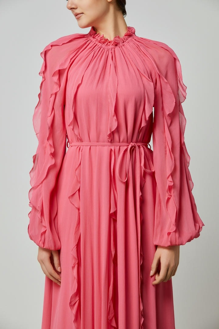 Ruffles trimming dress