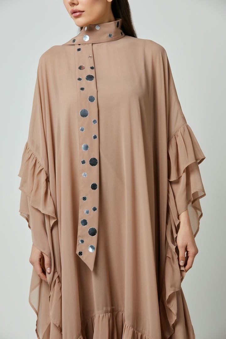 Embellished Scarf Ruffle Kaftan