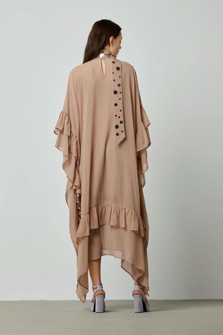 Embellished Scarf Ruffle Kaftan