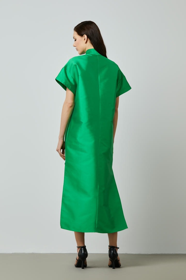 Embellished taffeta kaftan
