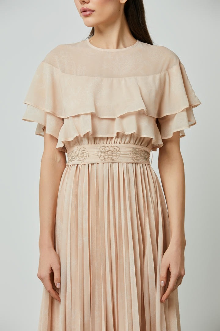Graceful Ruffle Pleated Dress