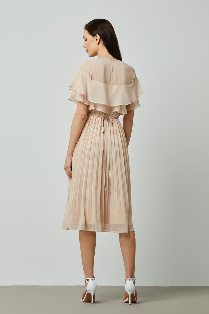 Graceful Ruffle Pleated Dress