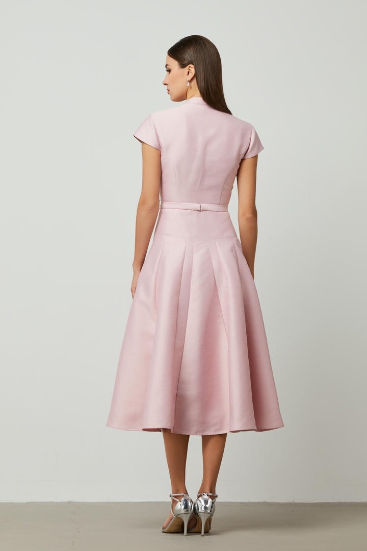 V-neck fitted bustier dress