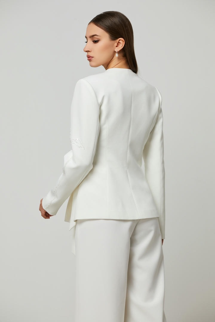 Self-tie belt blazer
