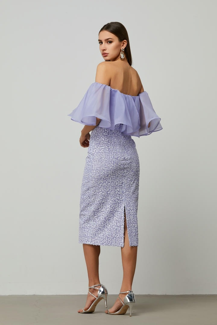 Sequins midi skirt