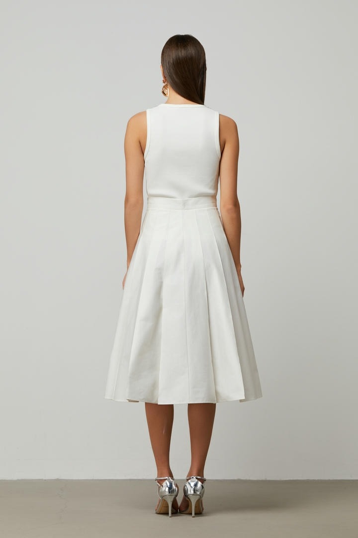 Beads embellishment A-line skirt
