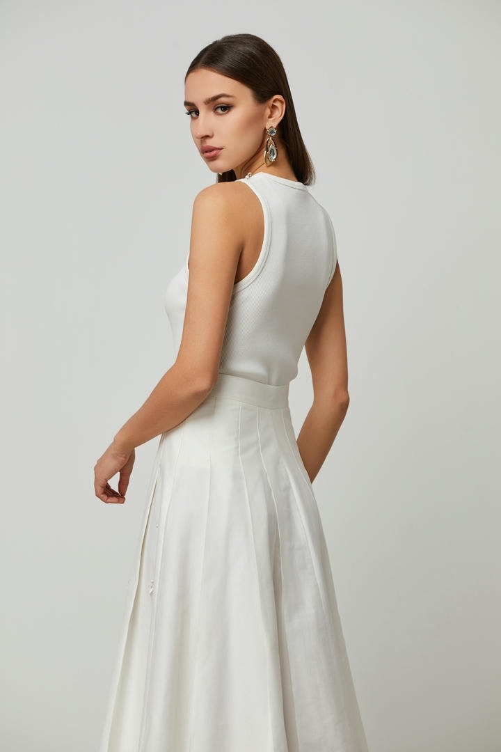 Embellished neckline tank top