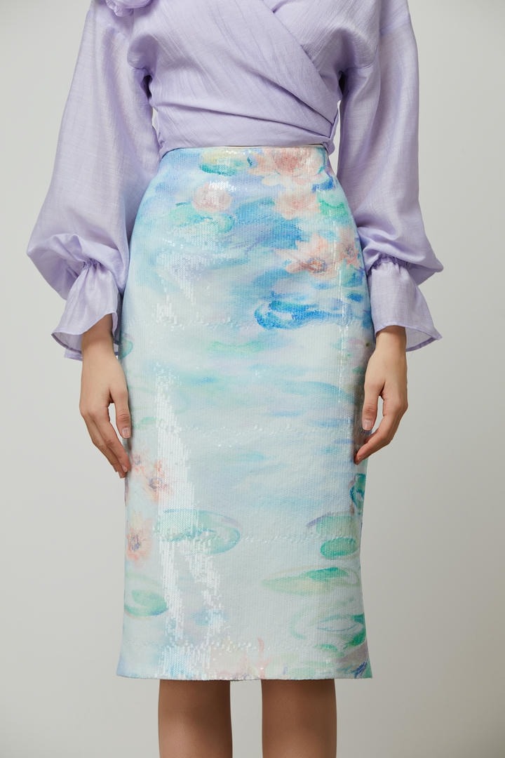 Sequins midi skirt