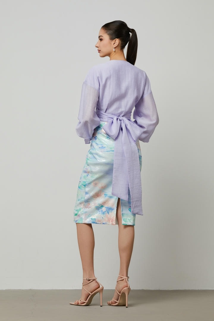 Sequins midi skirt