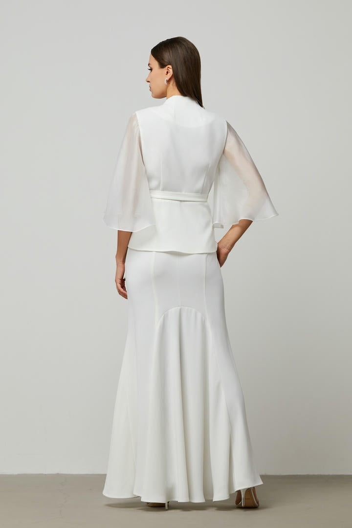 Wavy hem maxi skirt