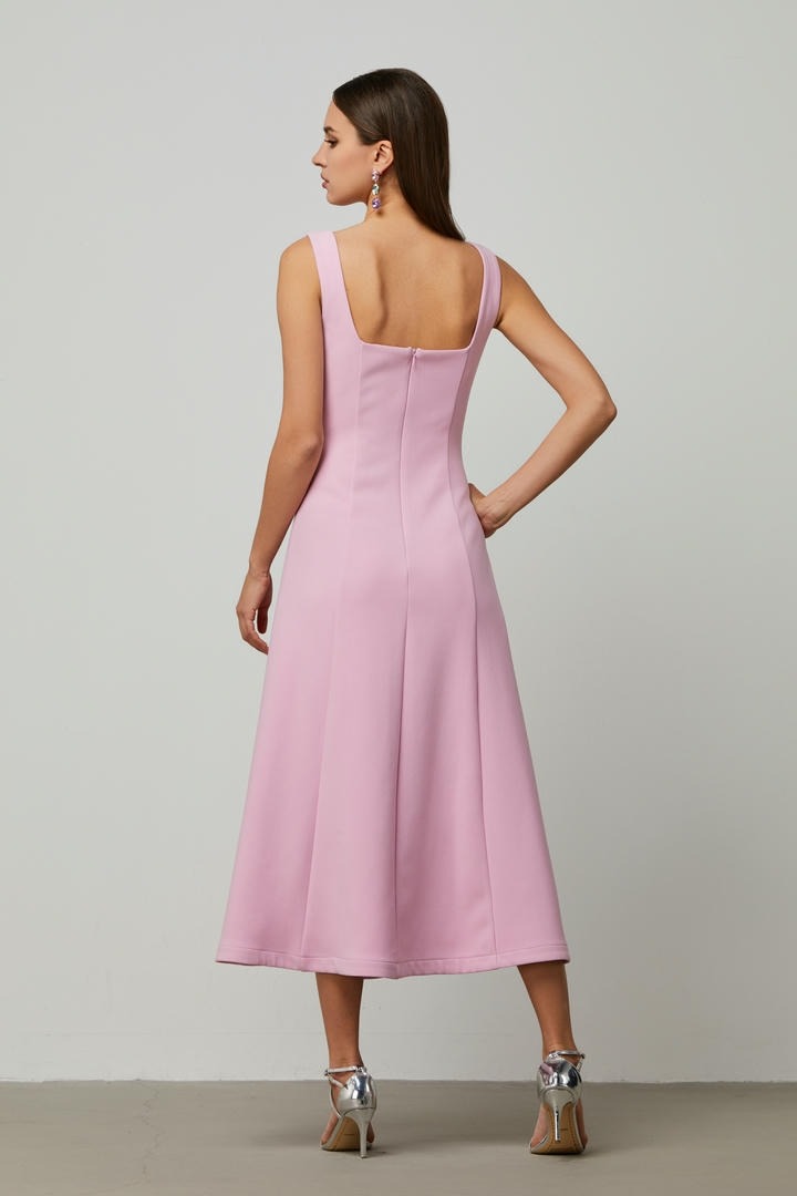fit and flared pink dress