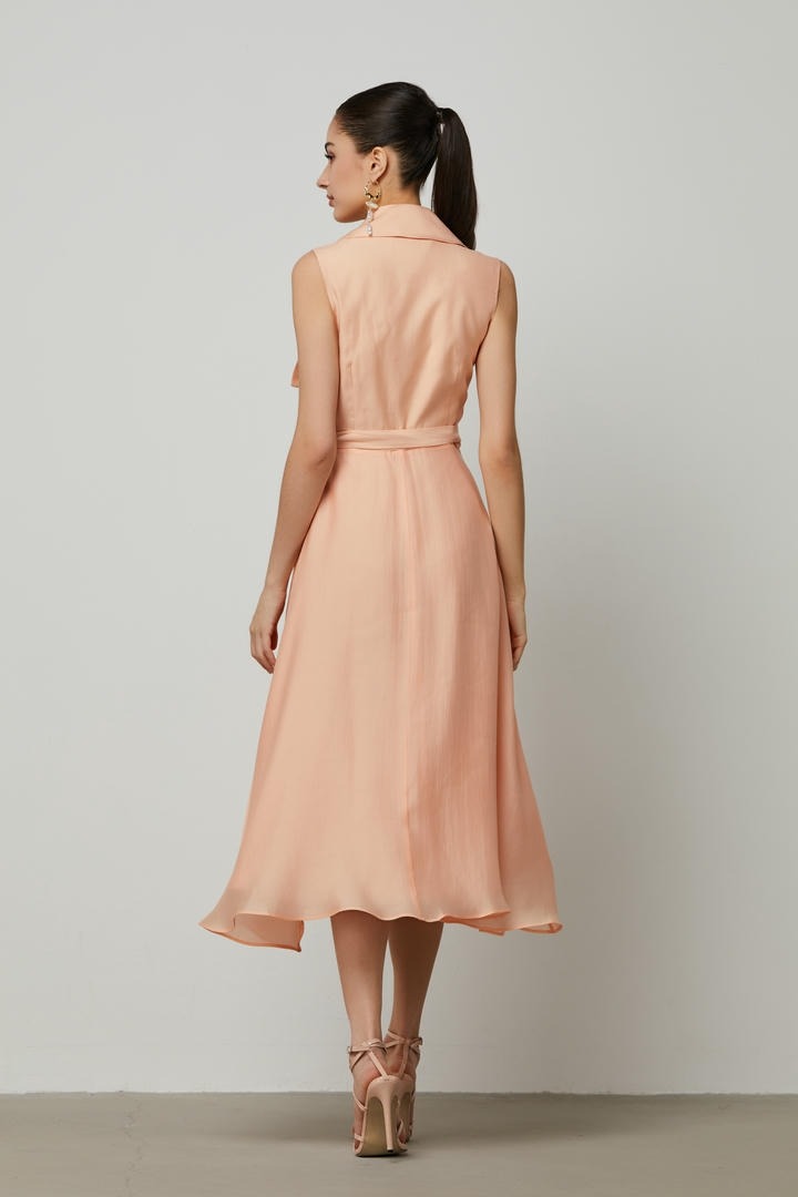 Peach Wrap Dress