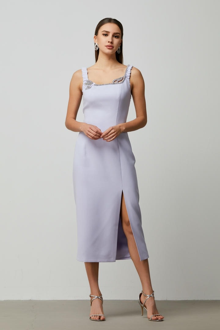 lilac fitter dress