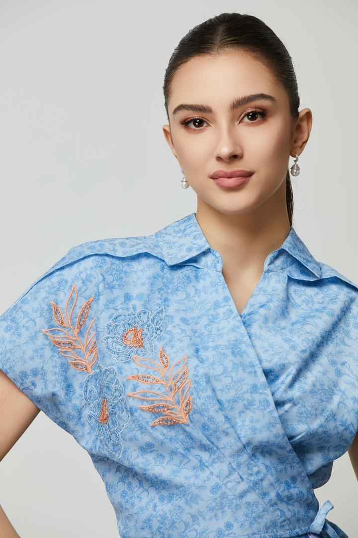 statement wrap blouse