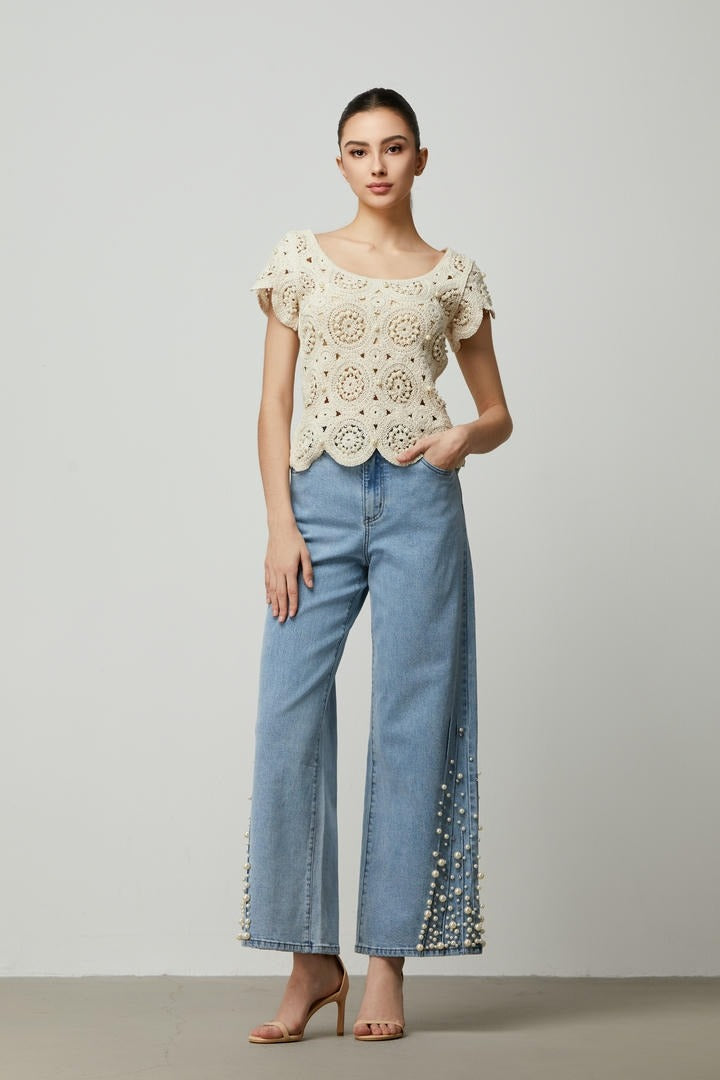 pearl knit blouse