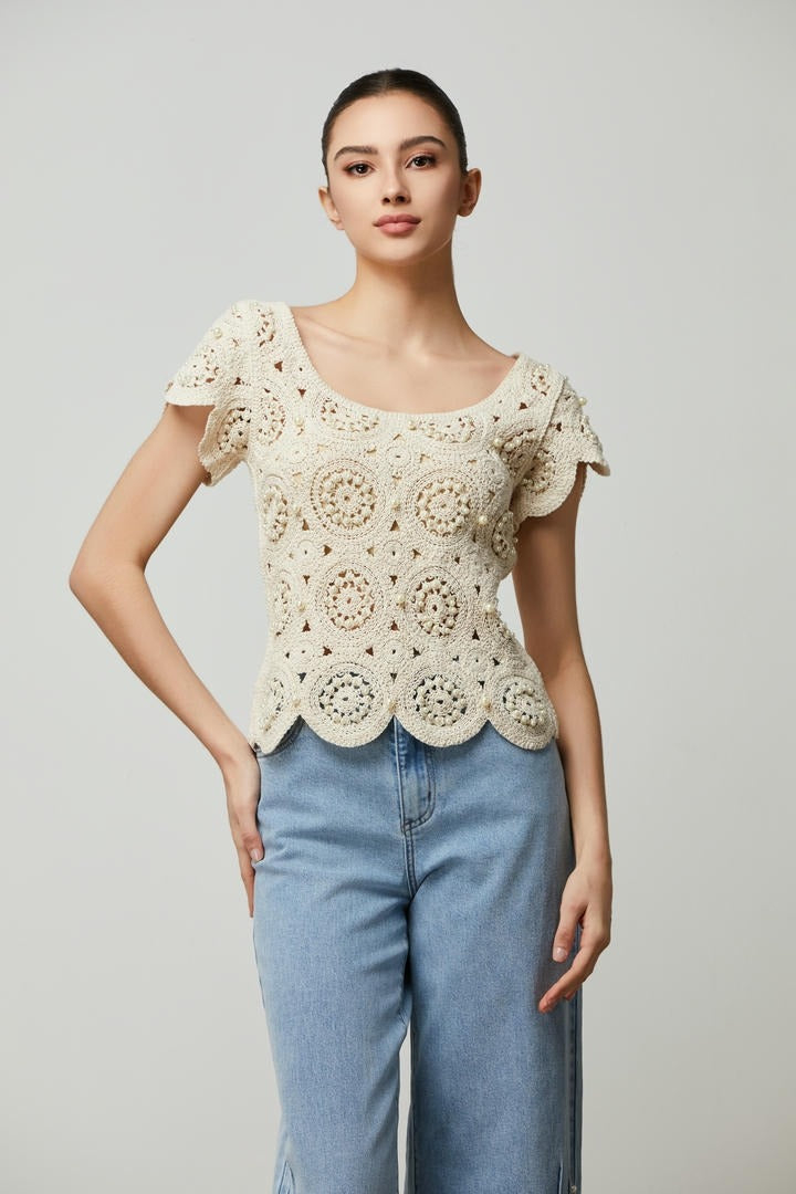 pearl knit blouse