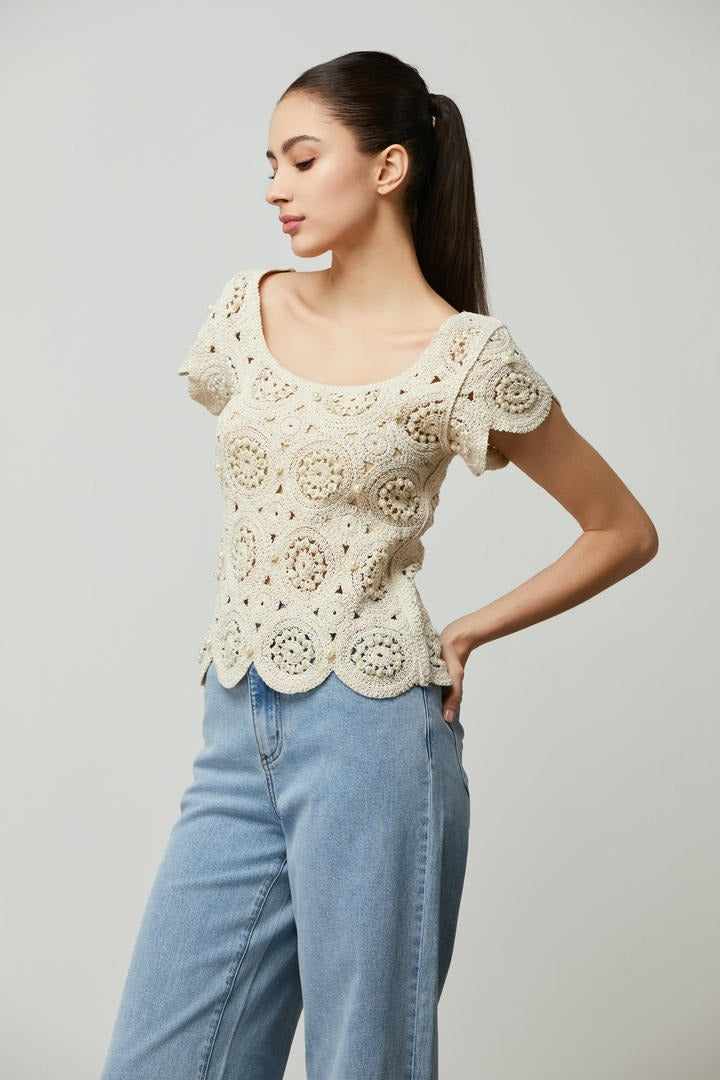 pearl knit blouse