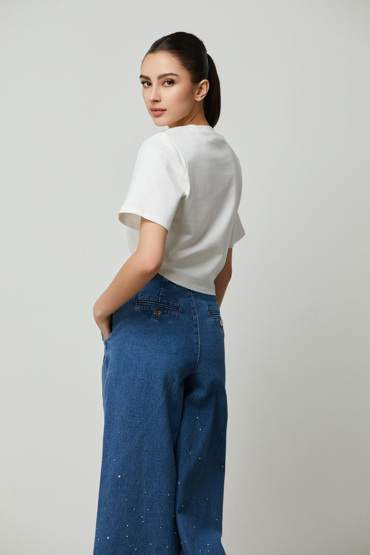 Embellished jersey t-shirt