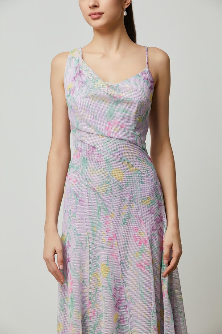 Floral unique cuts dress
