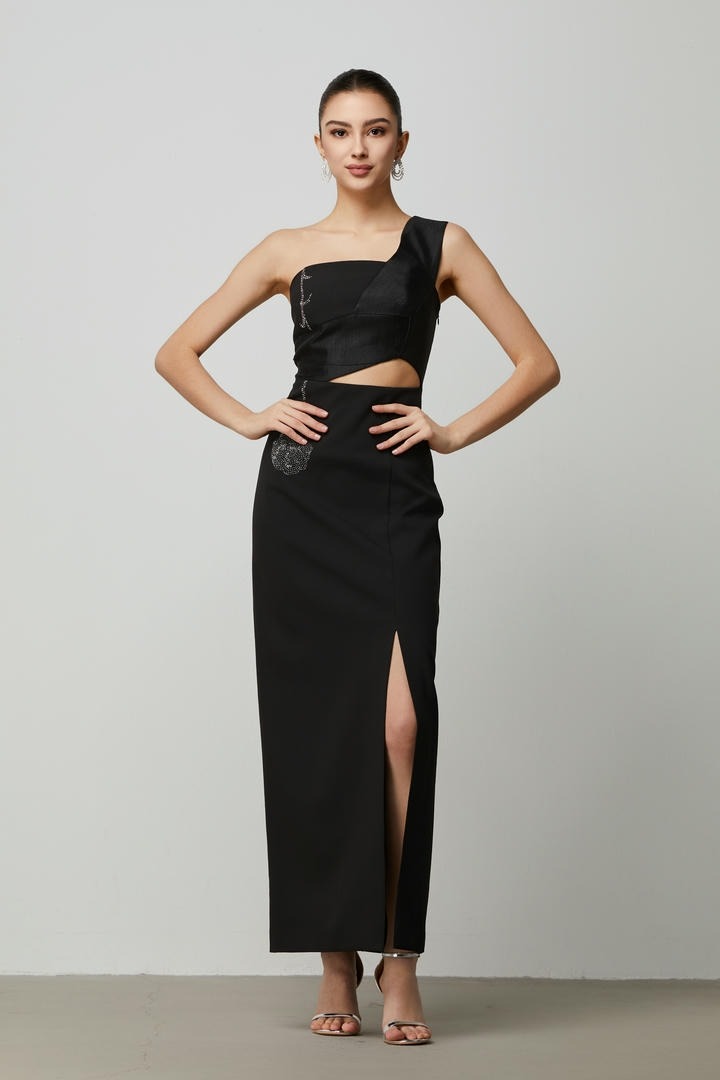 cutouts details Black Dress