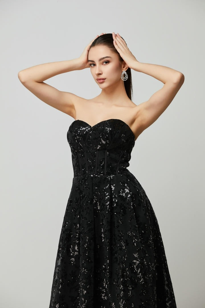 Embellished Mesh Dress