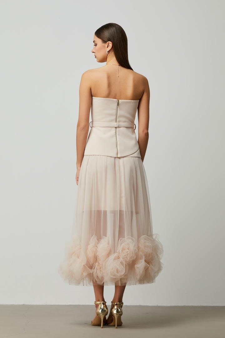 Bustier Embellished peplum Top