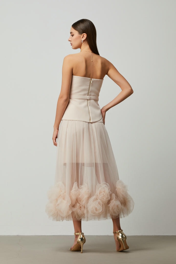 ruffled hem Mesh Skirt