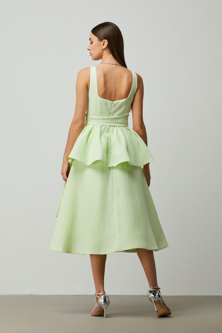 Embellished self-belt Dress