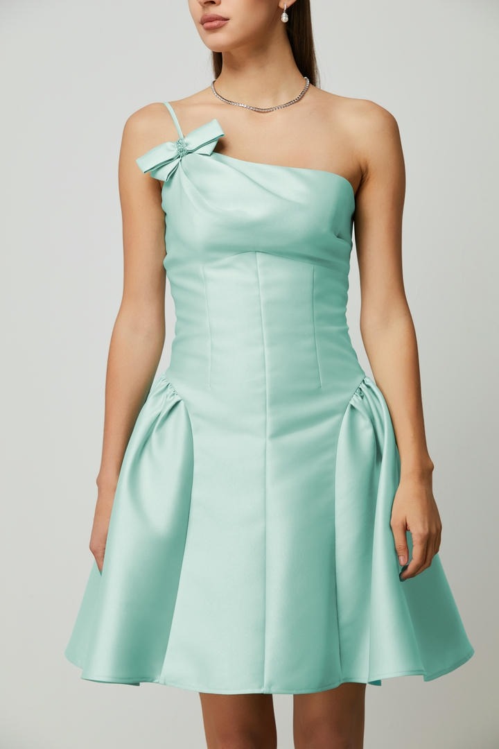 bow applique Short Dress