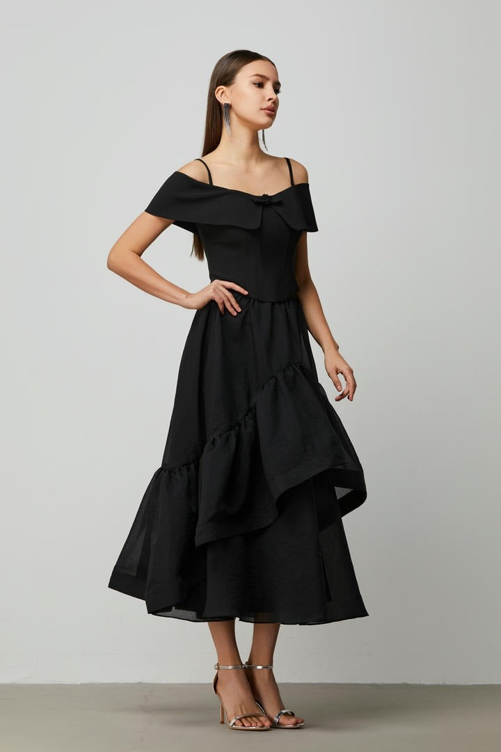 Black Statement Ruffle Skirt