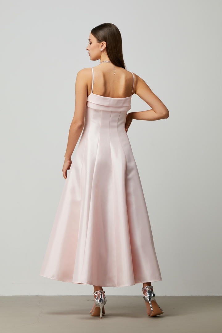 Pink Taffeta Midi Dress