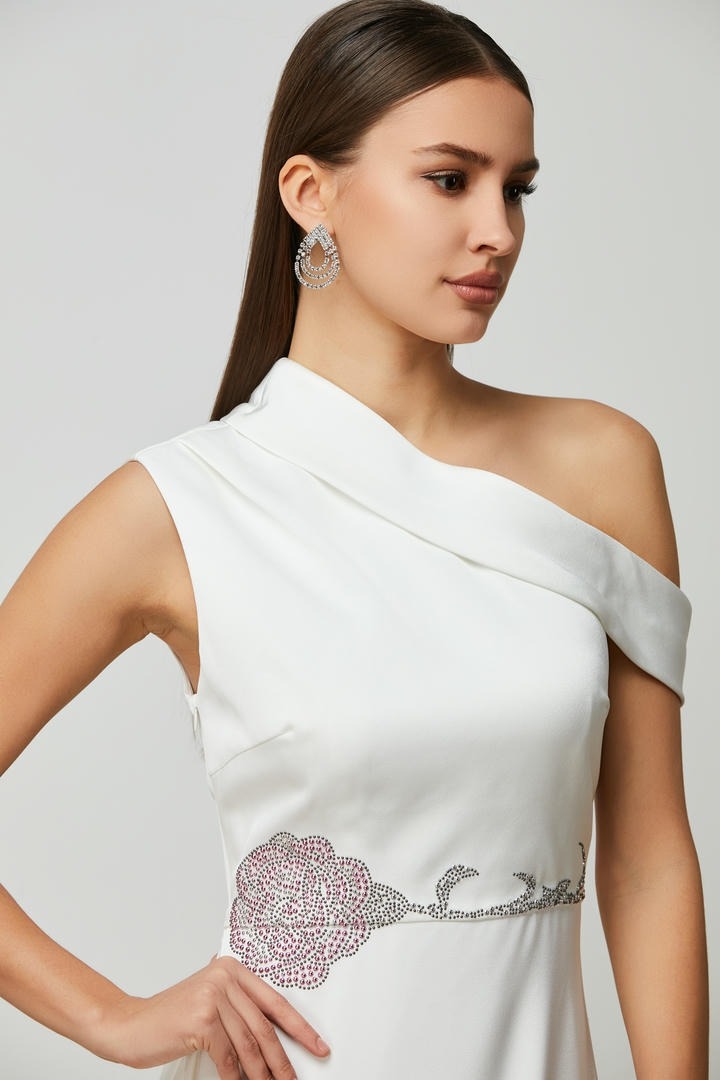 Off-White Draped Dress