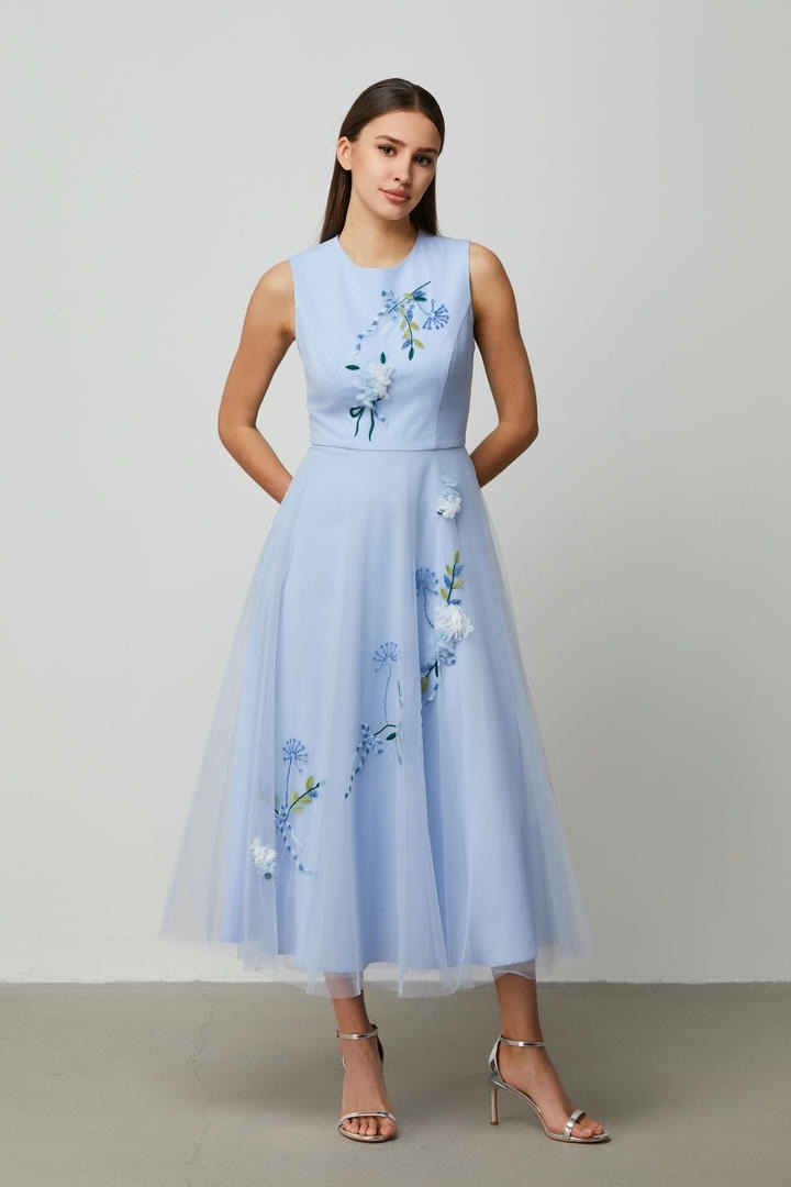 Floral embroidery Dress
