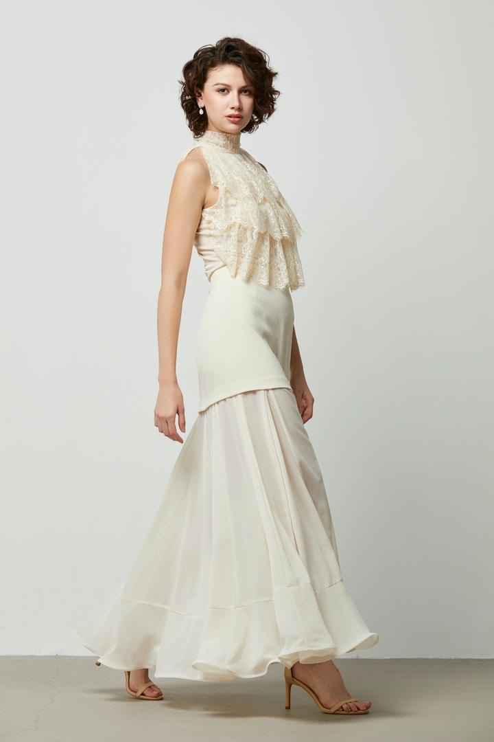 Chiffon fit and flair skirt
