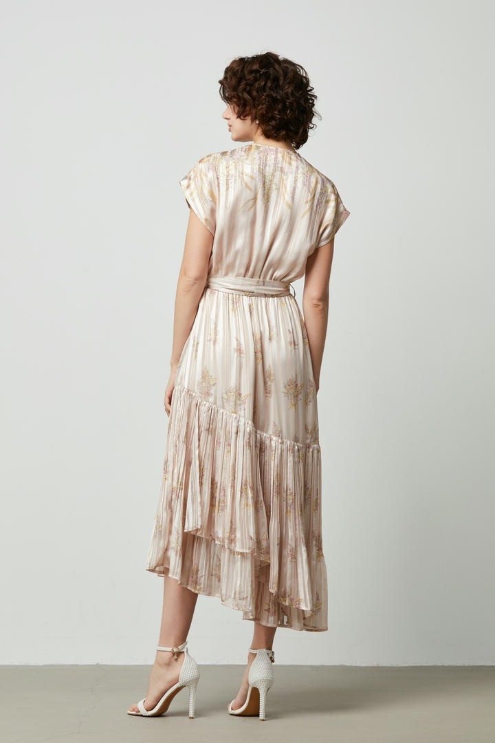 Pleated Satin Dress