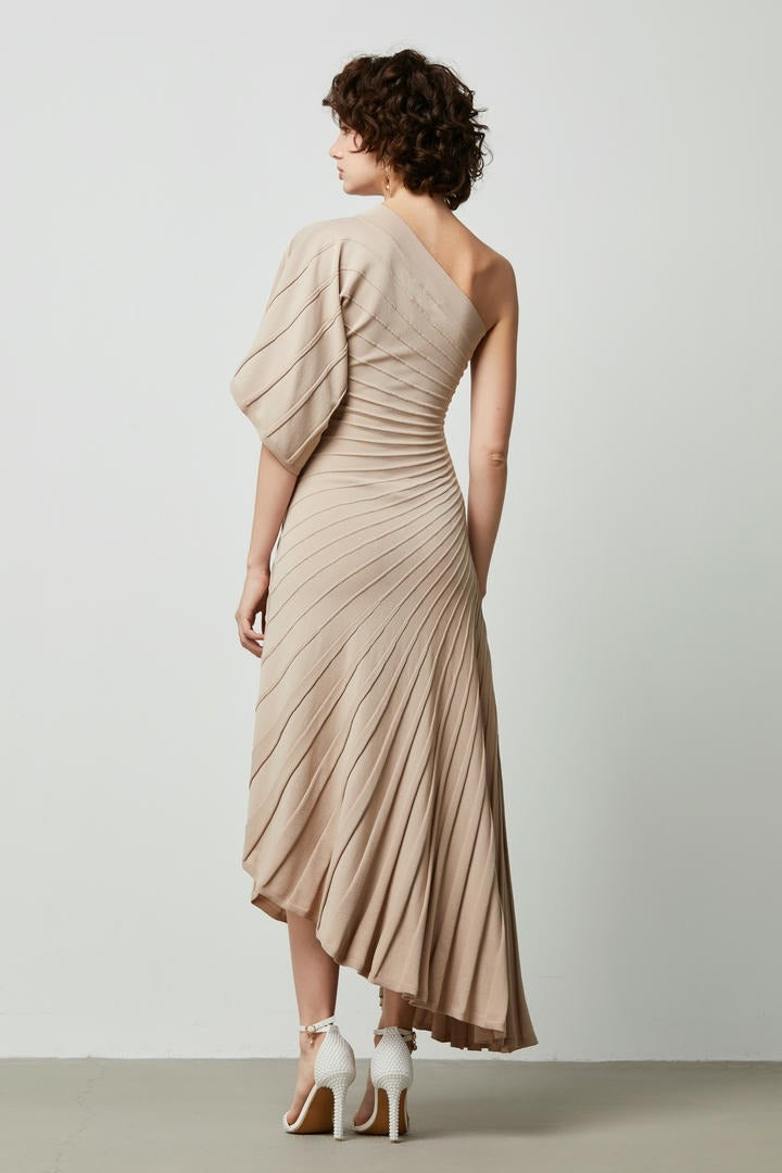 Pleat Detail Knitted Dress