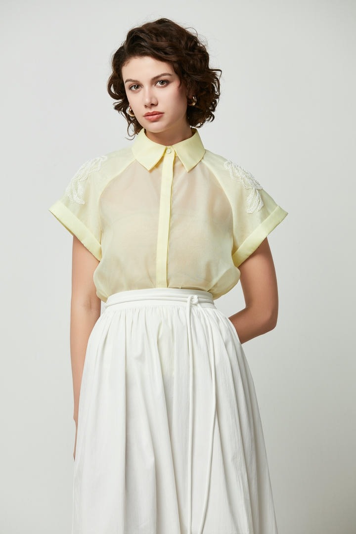 Embellished Organza Shirt