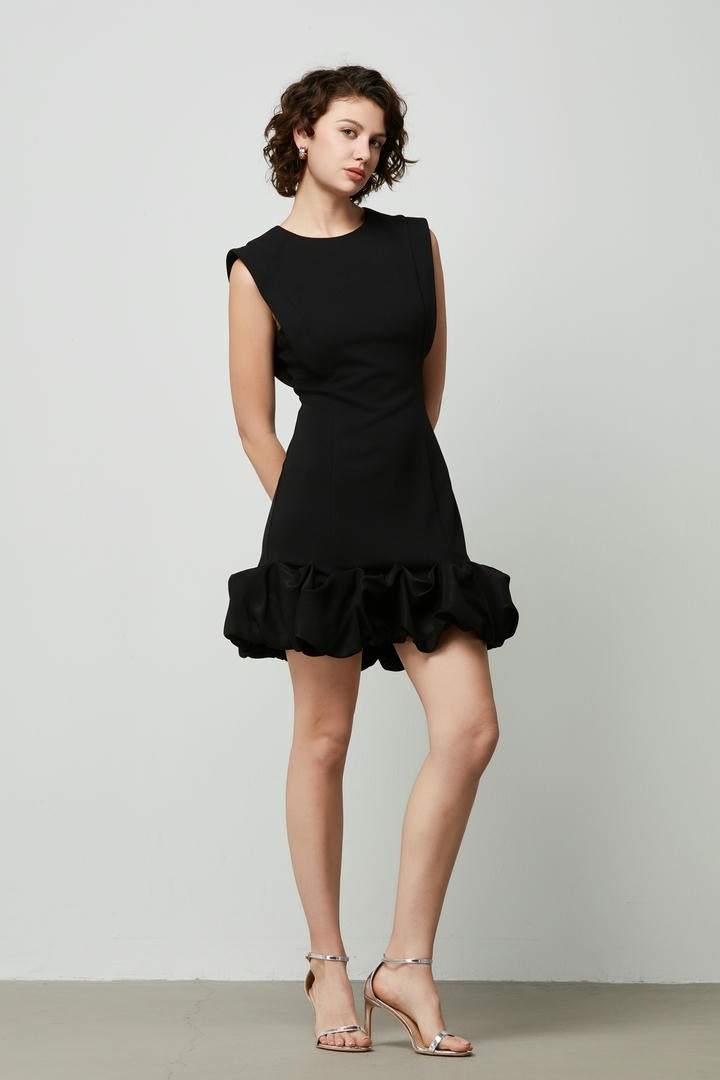 Mini ruffle hem dress