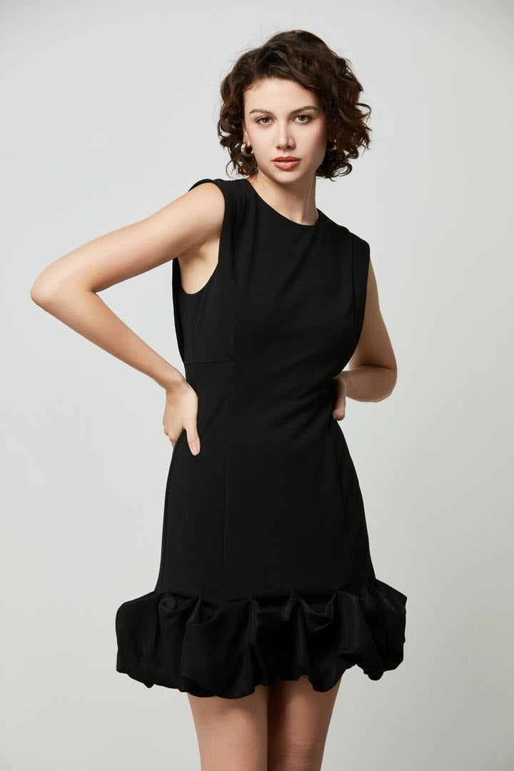 Mini ruffle hem dress