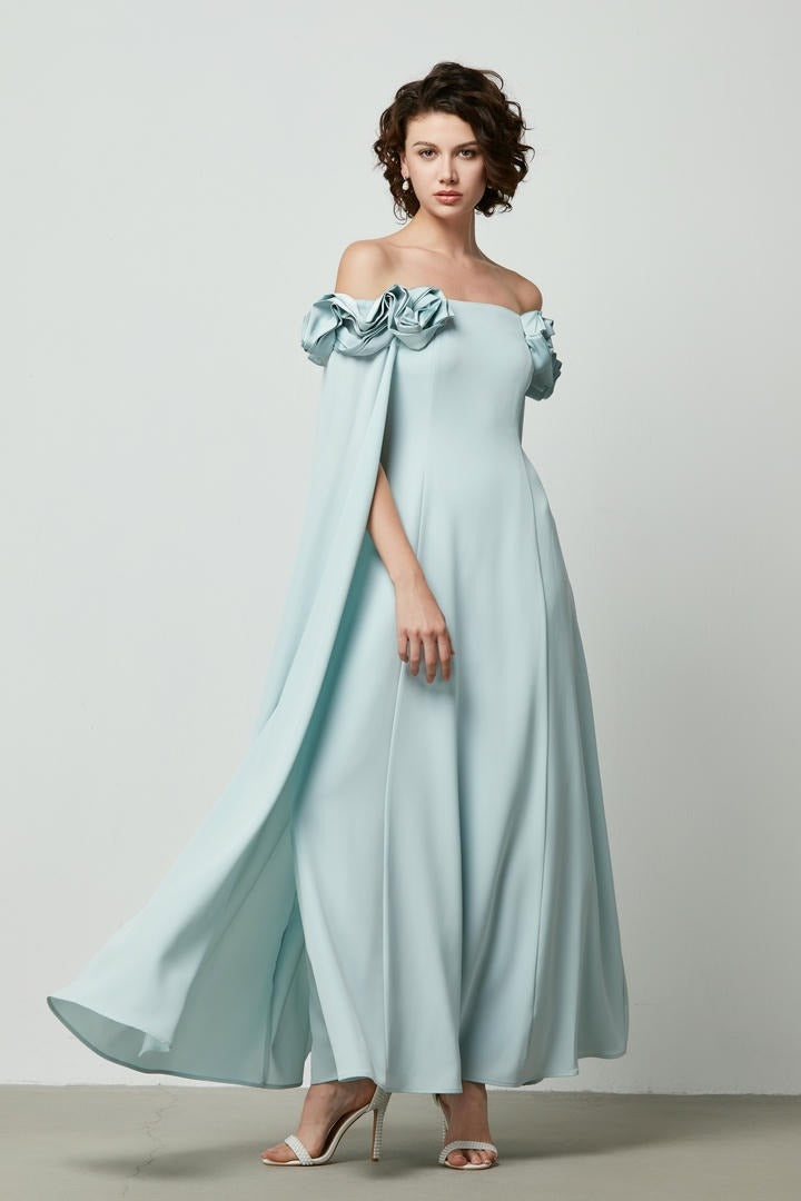 Statement floral shoulders dress