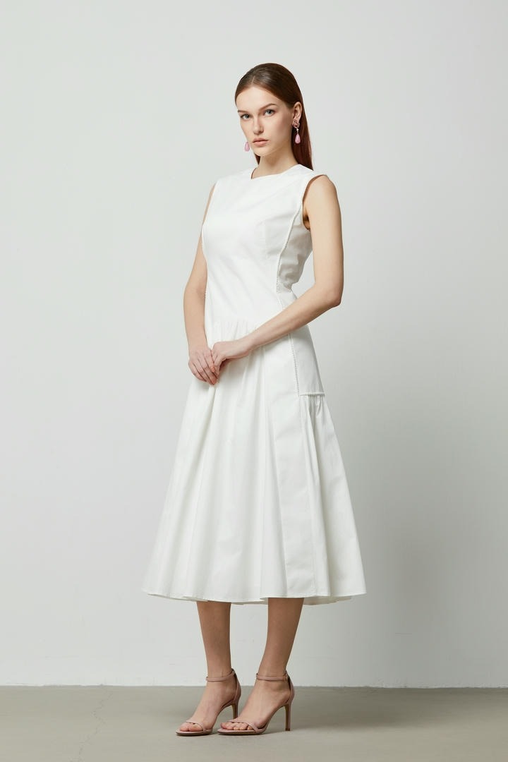 Ruched cuts cotton dress