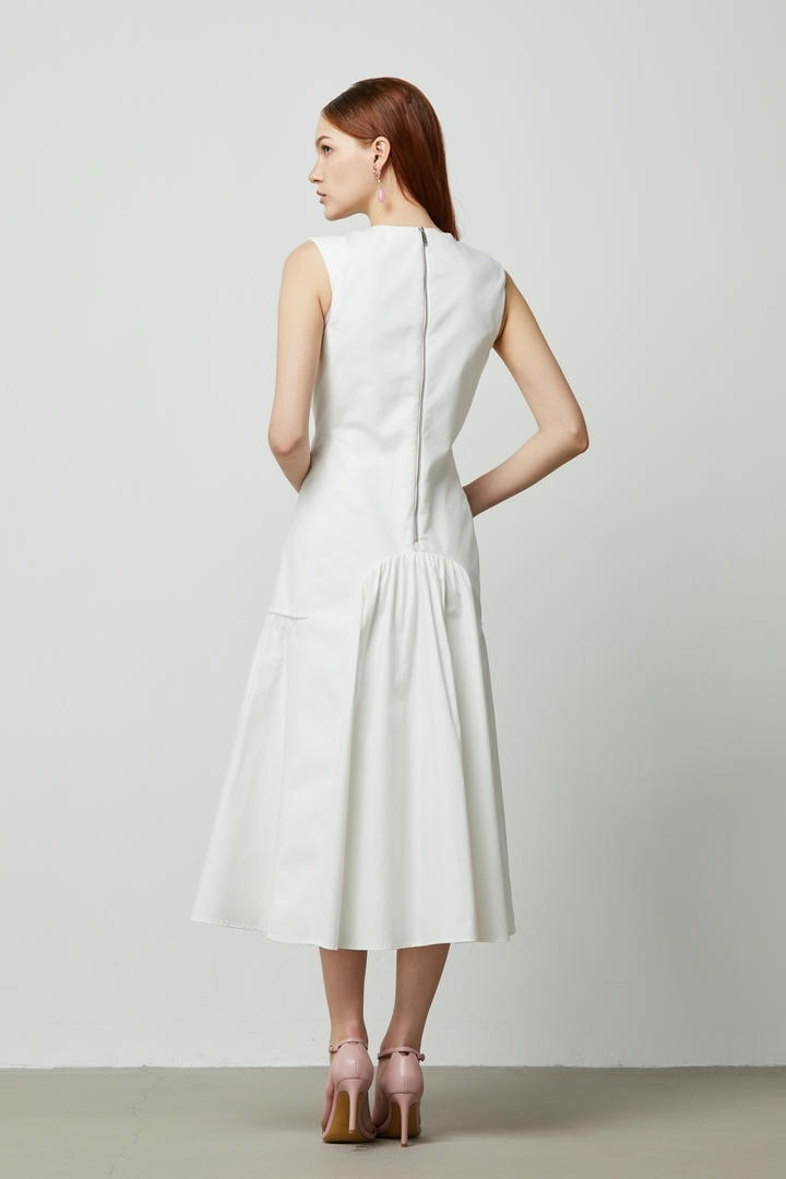 Ruched cuts cotton dress