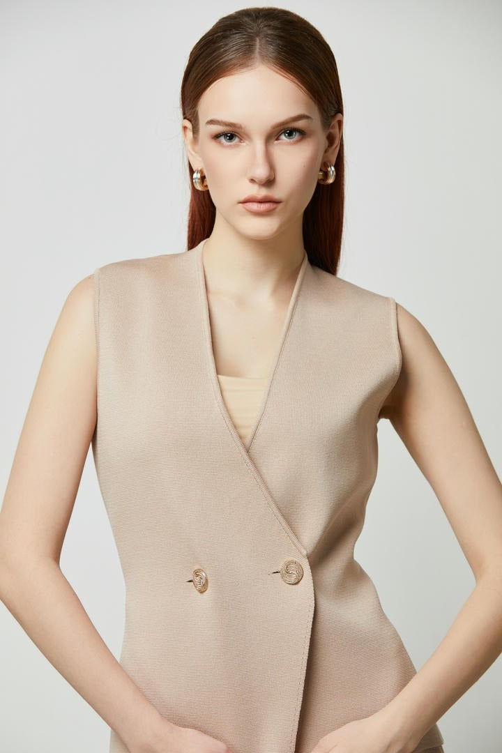 Buttoned Knitted Vest