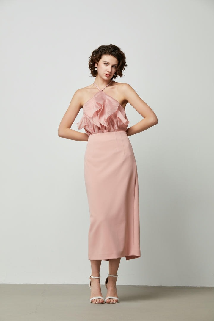 Pink pencil skirt