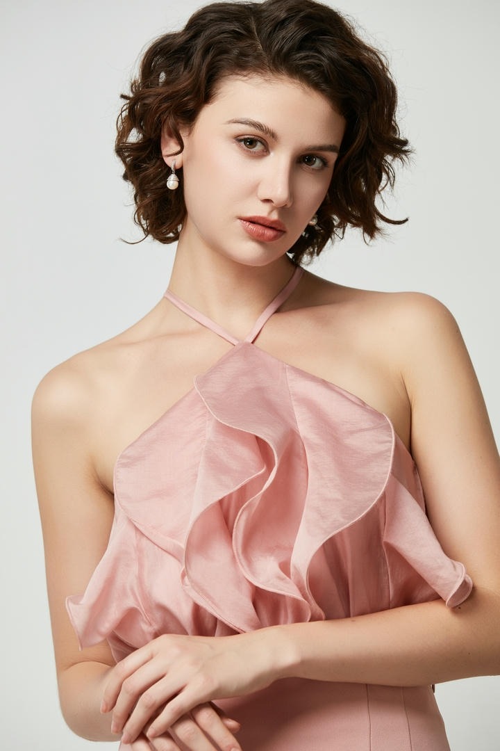 Ruffled Halter Neck Top