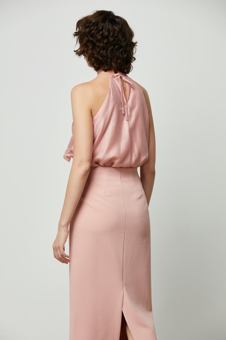 Ruffled Halter Neck Top