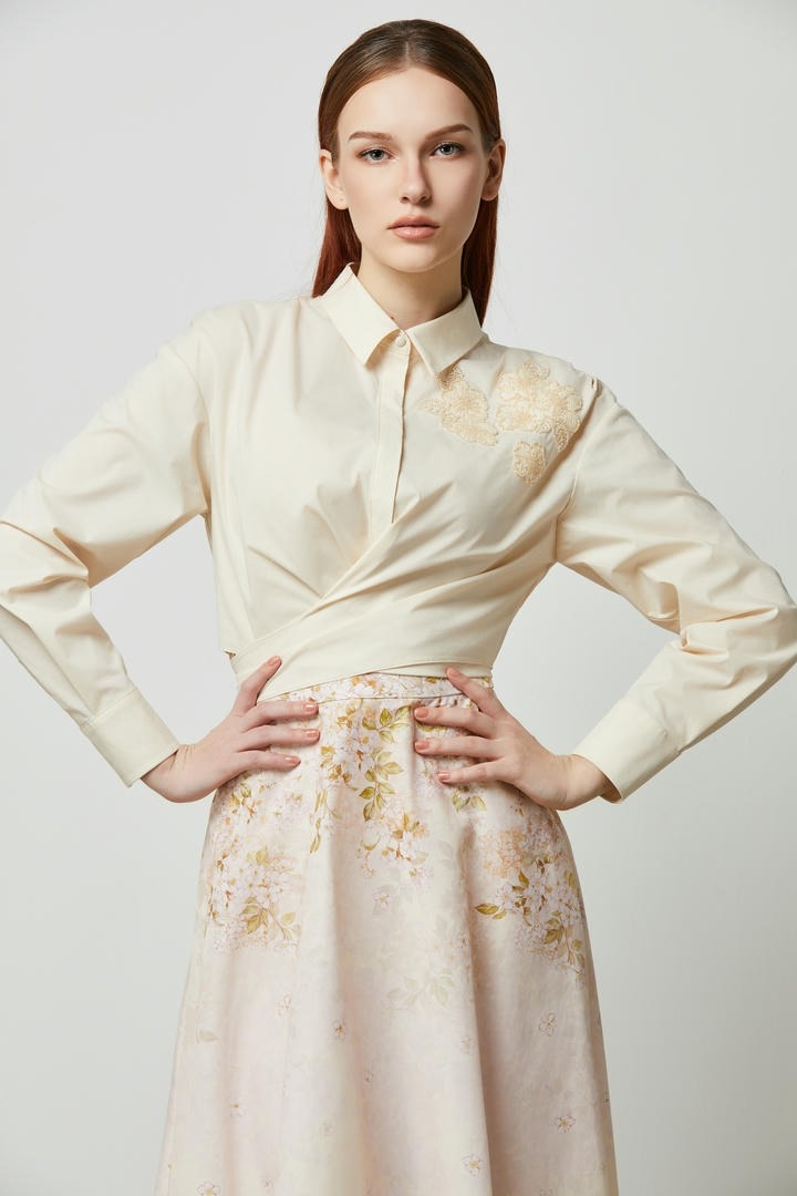 Beading embellishment shirt