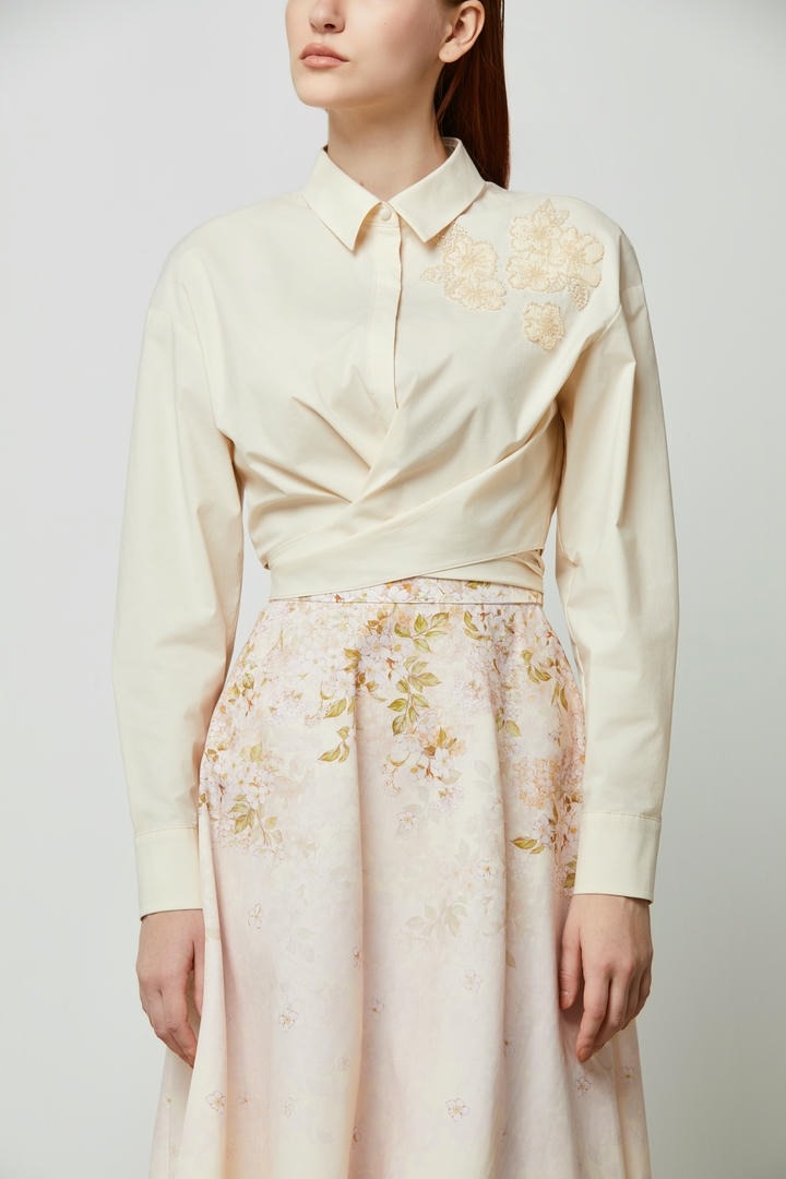Beading embellishment shirt