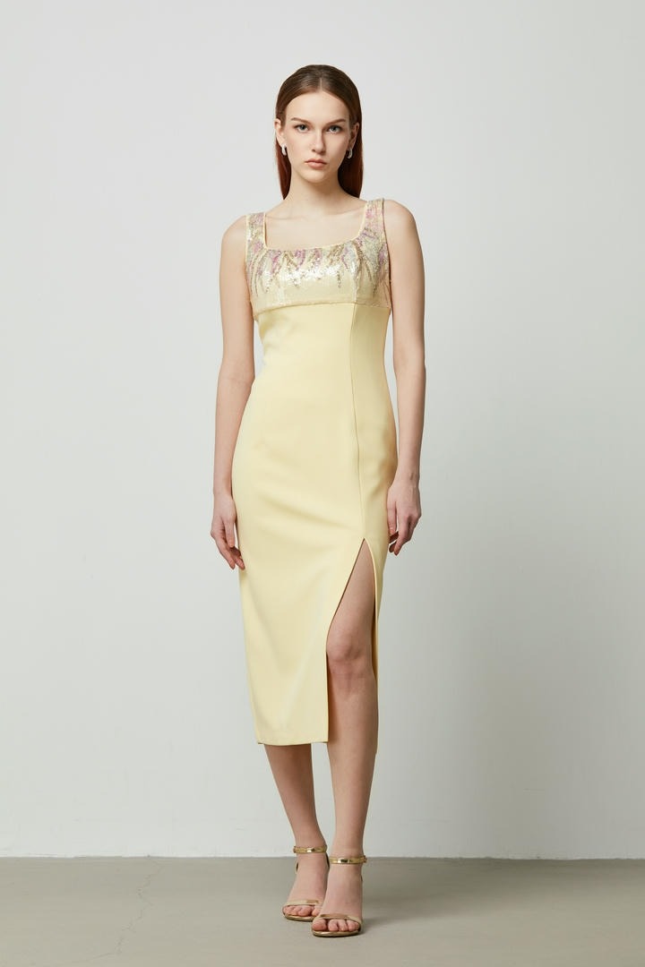Midi Sequin Panel Dress