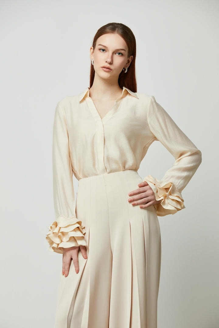 Statement ruffled Cuffs Blouse